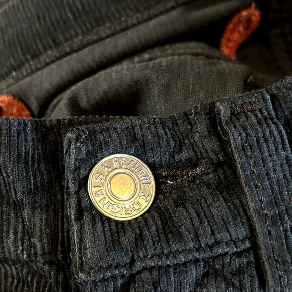 NWT Re/Done 70's Loose Flare Women's Size 23 Black Rust Paisley Corduroy $450 - Picture 6 of 15